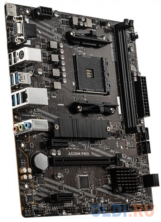 Материнская плата MSI A520M PRO Socket AM4 AMD A520 2xDDR4 1xPCI-E 16x 2xPCI-E 1x 4 mATX Retail в Москвe