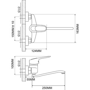 Смеситель для кухни Ammore A4140 хром