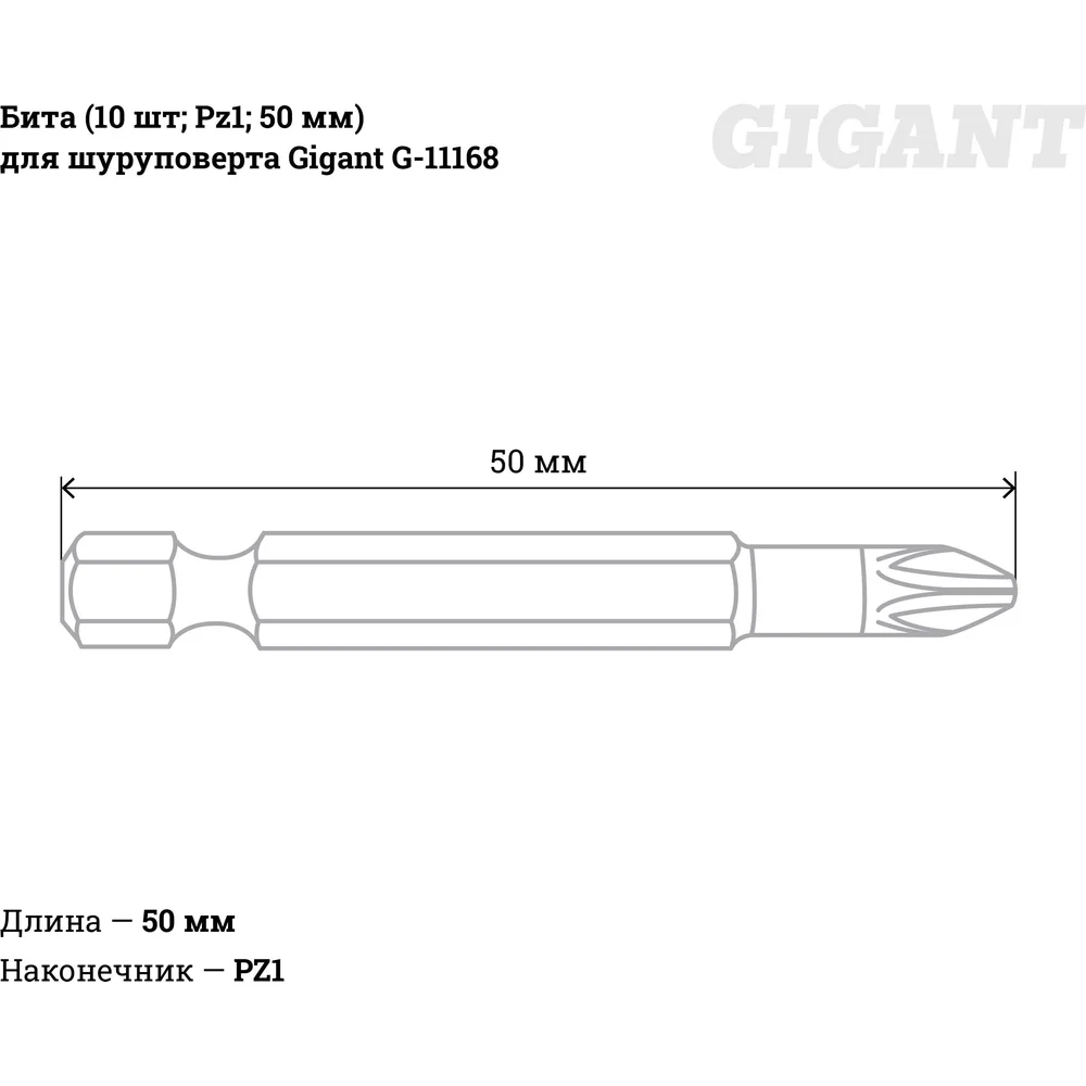 Бита для шуруповерта Gigant
