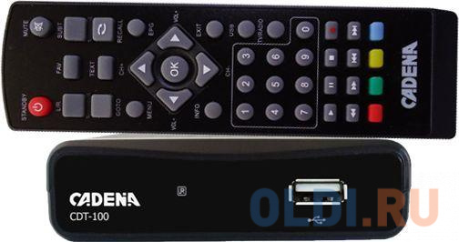 Ресивер DVB-T2 Cadena CDT-100 (TC) черный в Москвe