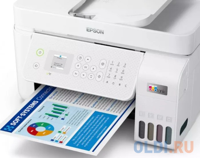 МФУ струйный Epson EcoTank L5296 (C11CJ65411) A4 WiFi белый в Москвe