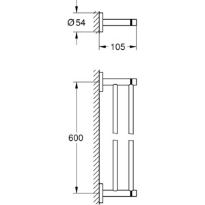 Полотенцедержатель Grohe Essentials темый графит глянец (40802A01)