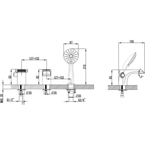 Смеситель на борт ванны Lemark Shift (LM4345C)