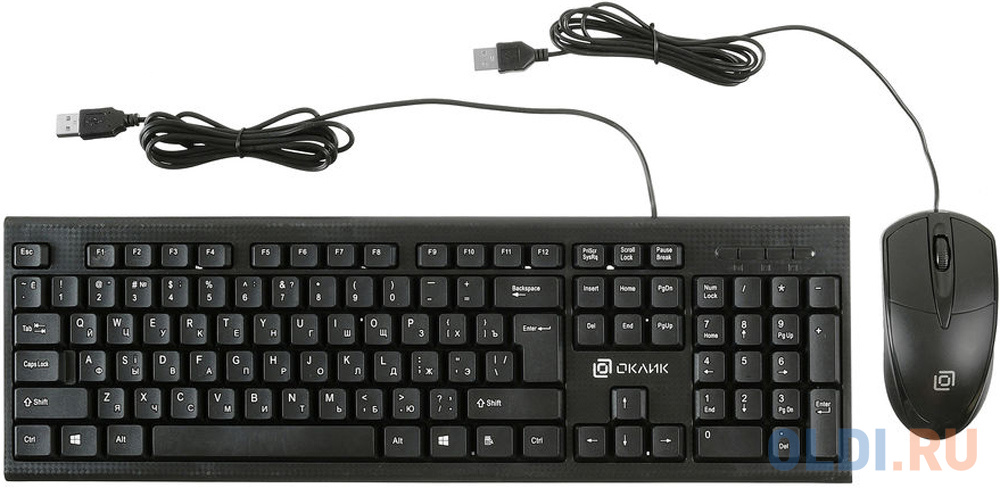 Oklick 640M черный USB {Клавиатура + мышь, клав:черный мышь:черный} [1102281]