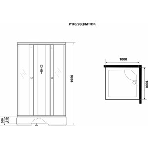 Душевая кабина Niagara Promo P100/26Q/MT/BK 100х100х195