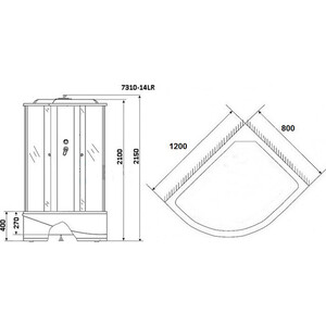 Душевая кабина Niagara NG-7310-14R 120х80х215 правая