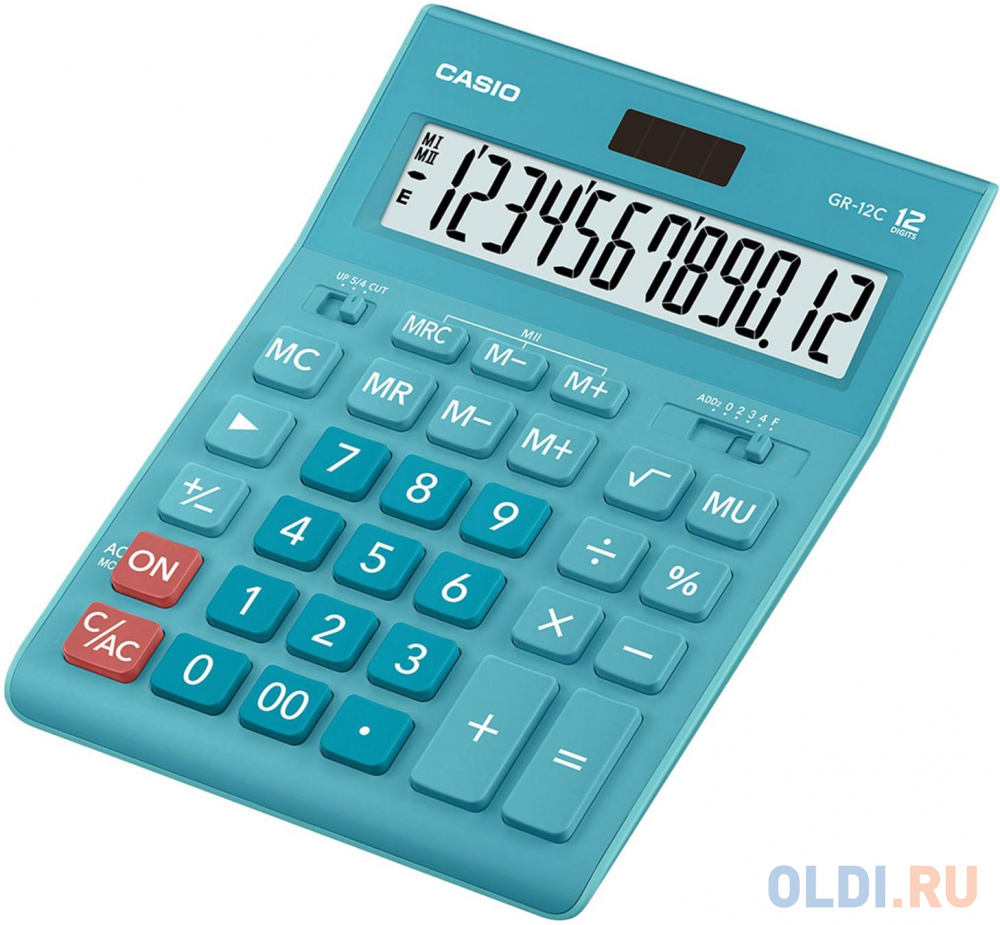 Калькулятор настольный CASIO GR-12С-LB 12-разрядный голубой 250441
