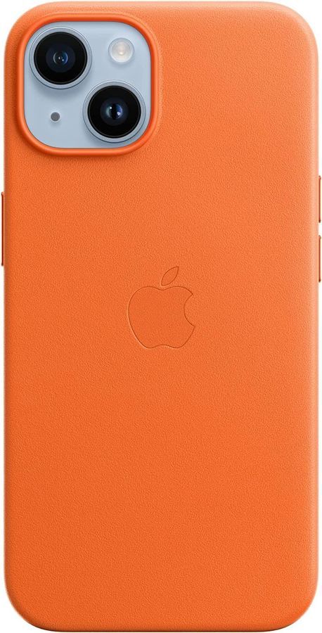 Чехол-накладка Apple Leather Case для смартфона Apple iPhone 14, кожа, оранжевый (MPP83ZM/A)