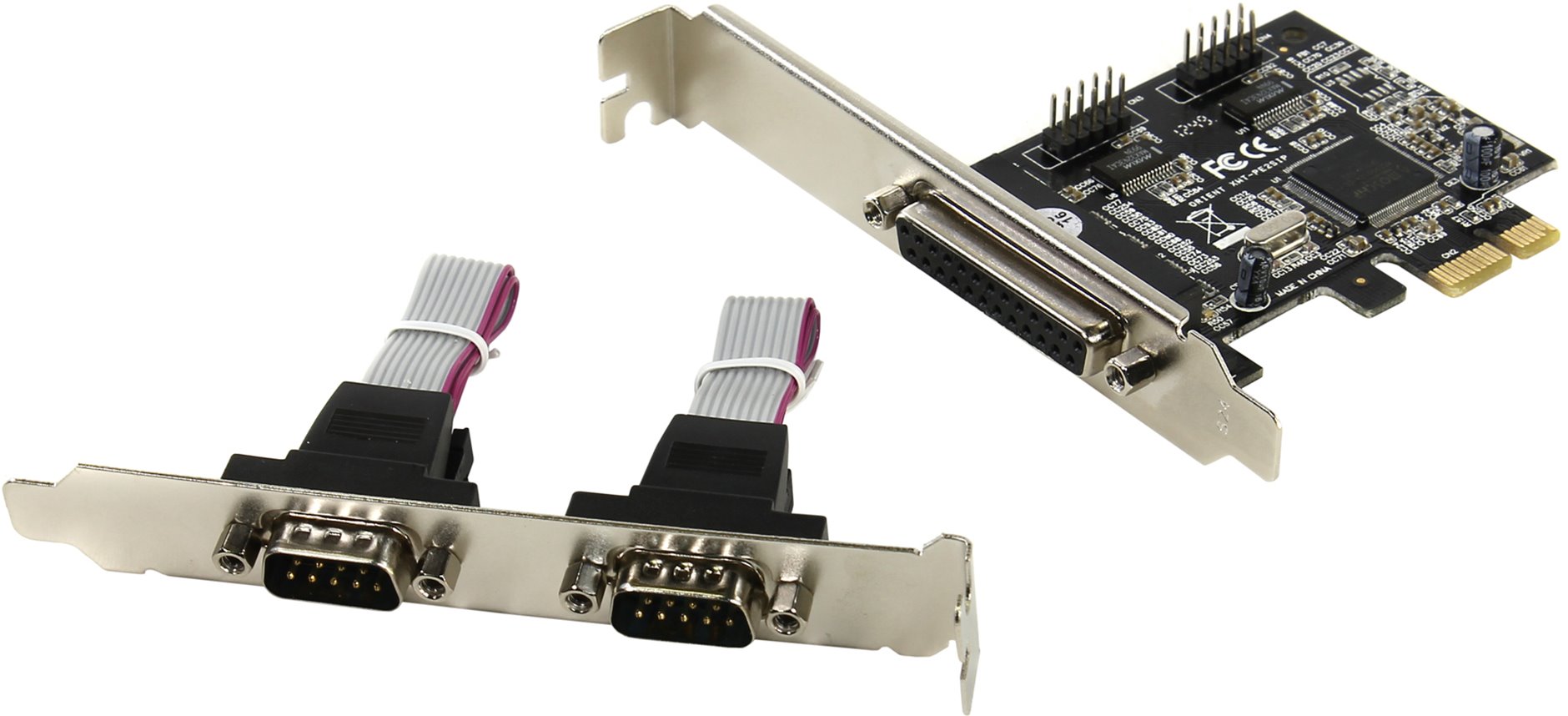 Контроллер COM/LPT Orient XWT-PE2S1P, внешние порты: 2xCOM+LPT, PCI-E, Retail