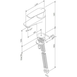 Смеситель для раковины Am.Pm Gem с донным клапаном, черный (F90A02122, LM8500BL)