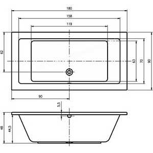 Акриловая ванна Riho Lusso 180x90 с каркасом (B026001005, 2YNVN1023) в Москвe