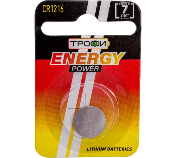 Батарея Трофи CR1216-1BL, CR1216, 3V, 1 шт. (Б0003642)