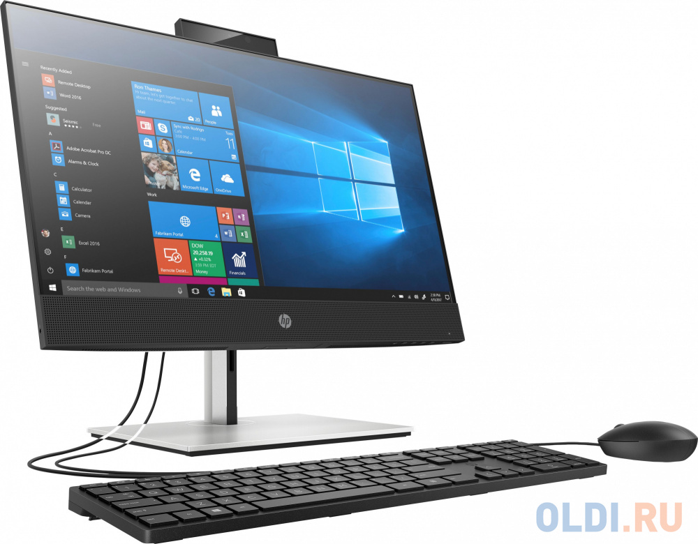 Моноблок HP ProOne 440 G6 23.8" Full HD i3 10100T (3) 8Gb 1Tb 7.2k UHDG 630 DVDRW Free DOS GbitEth WiFi BT 90W клавиатура мышь Cam черный 1920x10 в Москвe