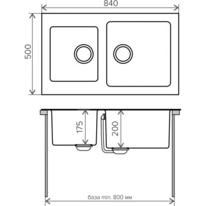 Кухонная мойка Tolero Twist TTS-840 №911 черный (474308)