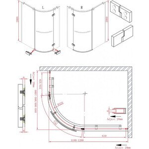 Душевой уголок Cezares Bergamo RH-1 Arco R 120x100 правый, прозрачный, хром (BERGAMO-W-RH-1-120/100-ARCO-C-Cr-R-IV)