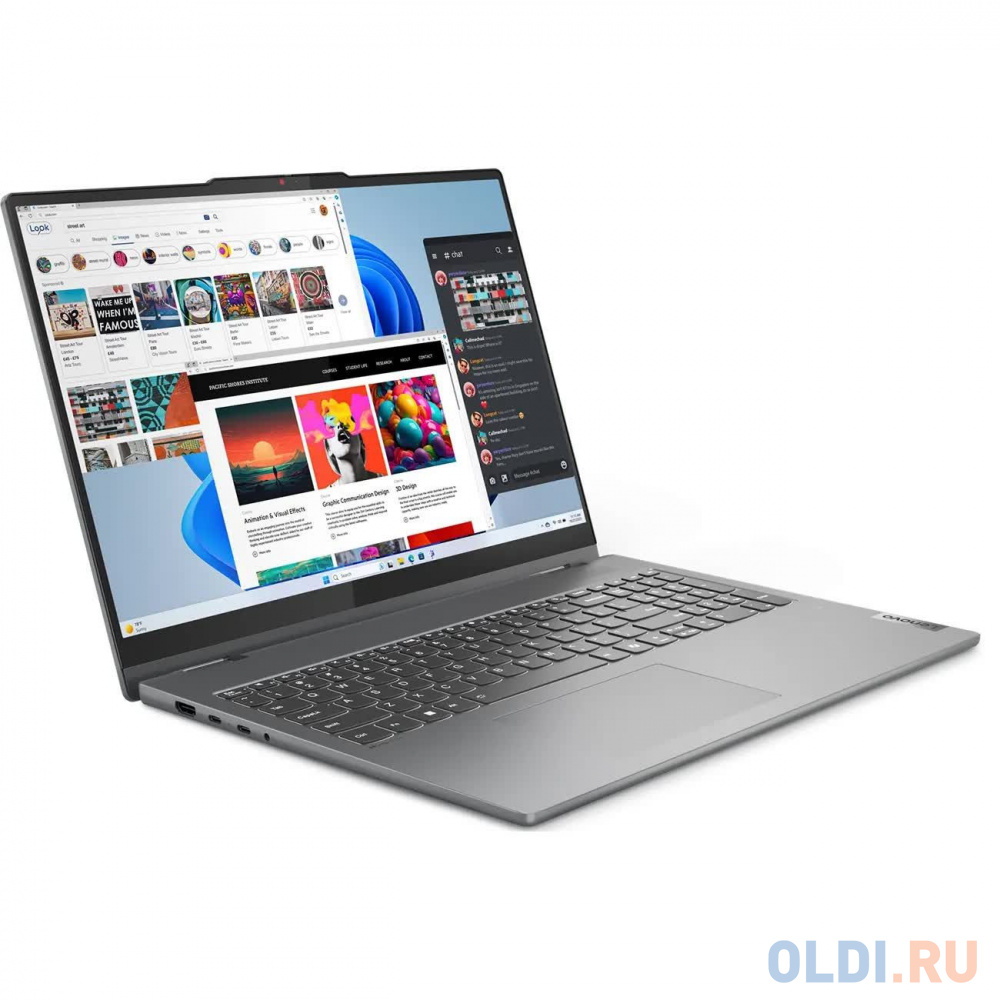 Ноутбук/ Lenovo IdeaPad 5 2-in-1 16AHP9 16"(2048x1280 OLED)/Touch/AMD Ryzen 7 8845HS(3.8Ghz)/16384Mb/512SSDGb/noDVD/Int:AMD Radeon 780M/Cam/BT/Wi