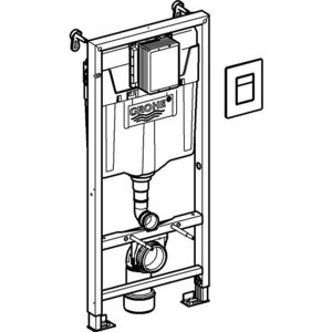 Инсталляция для унитаза Grohe Rapid SL с кнопкой Skate Cosmopolitan хром (38772001)