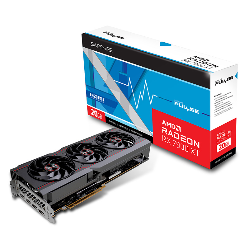 Видеокарта Sapphire AMD Radeon RX 7900 XT PULSE OC 2075MHz PCI-E 4.0 20480Mb 320-bit 20000MHz 2xDP 2xHDMI 11323-02-20G в Москвe