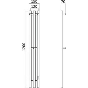 Полотенцесушитель электрический Маргроид Inaro 15x120 правый, белый матовый (Inaro3v-12012-1081-9016R) в Москвe