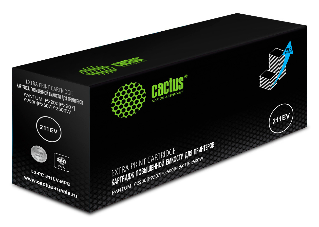 Картридж лазерный Cactus CS-PC-211EV-MPS (PC-211EV), черный, 6000 страниц, совместимый для Pantum P2200/ P2207/ P2500/ P2507/ P2500W/ M6500/ M6550/ M6607
