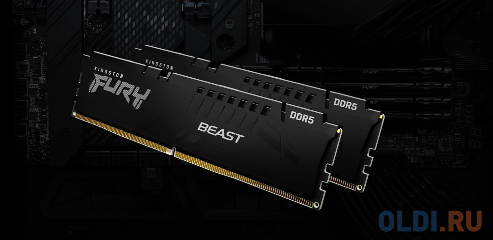 Оперативная память для компьютера Kingston Fury Beast DIMM 32Gb DDR5 5200MHz KF552C40BBK2-32