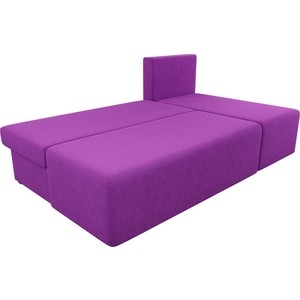 Угловой диван АртМебель Поло микровельвет фиолетовый правый угол