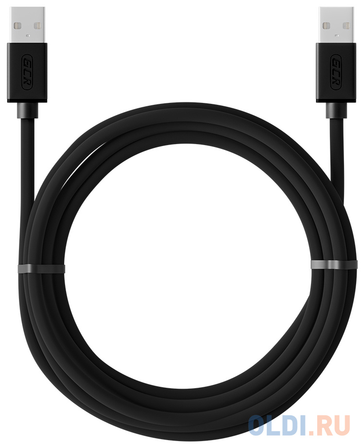 Greenconnect Кабель 3.0m USB 2.0, AM/AM, черный, 28/28 AWG, экран, армированный, морозостойкий, GCR-UM2M-BB2S-3.0m