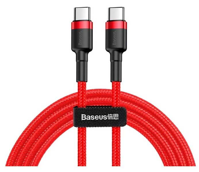 Кабель Baseus Cafule USB Type-C PD2.0 60W 1m Red CATKLF-G09