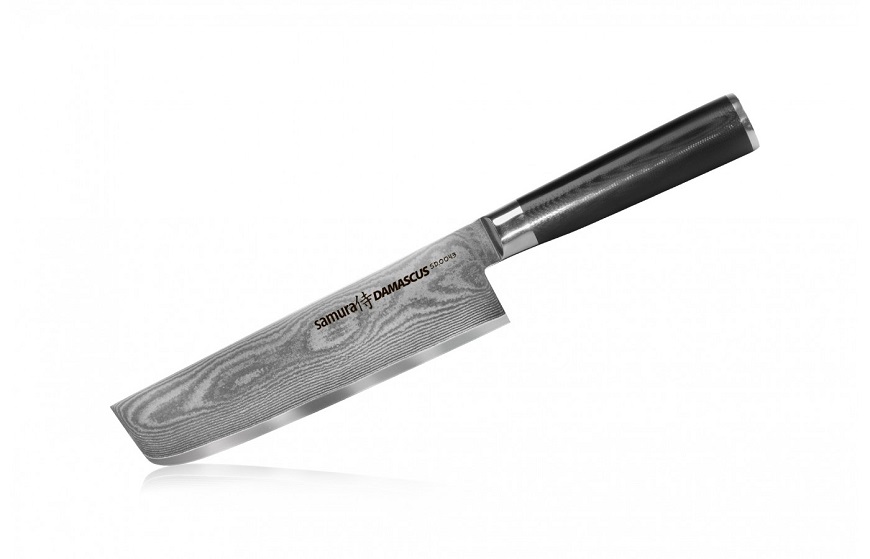 Нож Samura Damascus накири, 16,7 см, G-10, дамаск 67 слоев