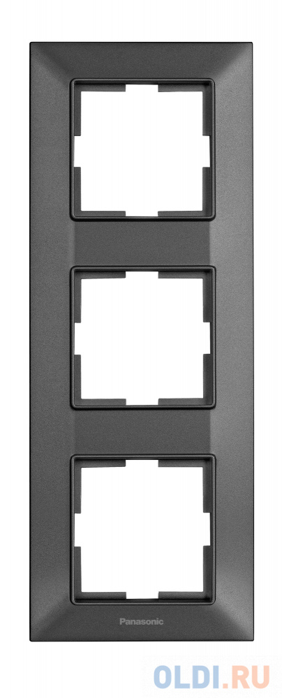 Рамка Panasonic Arkedia Slim WNTF08132DG-RU 3x вертикальный монтаж пластик дымчатый (упак.:1шт)