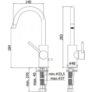 Смеситель для раковины Paffoni Light с донным клапаном, черный матовый (LIG078NO, LM8500BL)