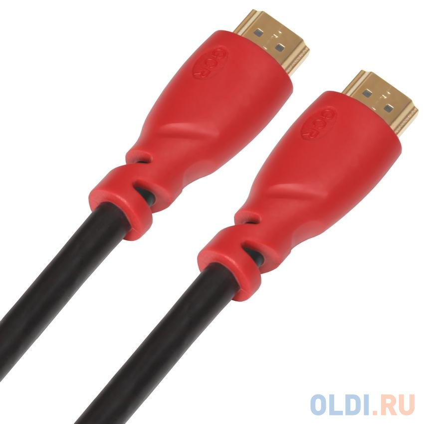 Кабель HDMI 3.0м Greenconnect v2.0 тройное экранирование красные коннекторы GCR-HM3012-3.0m