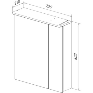Зеркальный шкаф Lemark Zenon 70х80 с подсветкой, белый глянец (LM70ZS-Z)