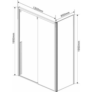 Душевой уголок Vincea Lugano VSR-1L 130х80 прозрачный, черный (VSR-1L8013CLB-1) в Москвe