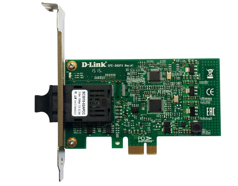 Сетевая карта D-link DFE-560FX, SC, 100 Мбит/с, PCI-E, Bulk (DFE-560FX/A1A)