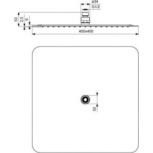 Верхний душ Ideal Standard Idealrain luxe квадратный (B0389MY)
