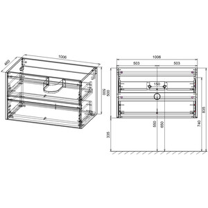 Тумба под раковину Vincea Gio 100х46 T.Oak (VMC-2G100TO)