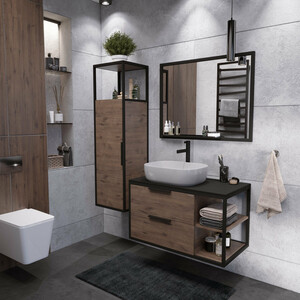 Мебель для ванной Grossman Лофт 90х48 GR-3020, веллингтон/черный