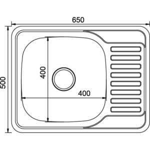 Кухонная мойка Mixline Врезная 65x50 с сифоном, нержавеющая сталь 0,8мм (4620031447245) в Москвe