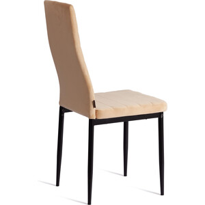 Стул TetChair Easy (mod. JSC02-1) / 1 шт. в упаковке, металл, флок, 41 х 52 х 96 см, sandy (песочный) HLR6 / черный (24598)