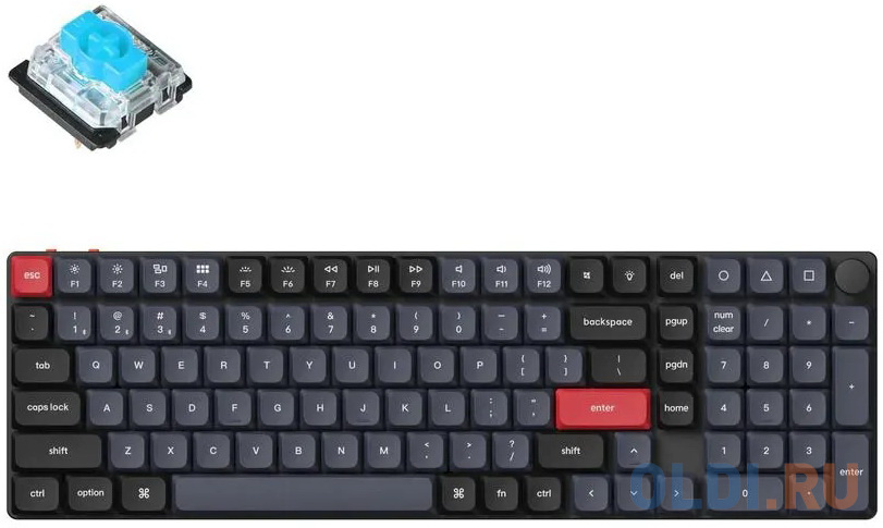 Беспроводная механическая клавиатура QMK Keychron K17 Pro, 103 клавиши, Knob, Hot-Swap, Gateron low profile Blue Switch