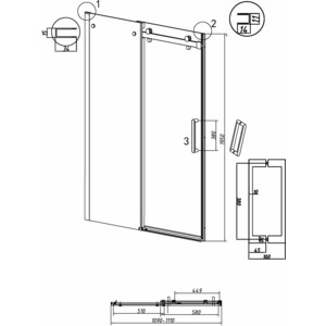 Душевая дверь Grossman Classic 110х195 прозрачная, хром (100.K33.04.110.10.00)