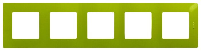 Рамка Legrand Etika, горизонтальная и вертикальная, 5-постов, 10-модулей, зеленый (672545)