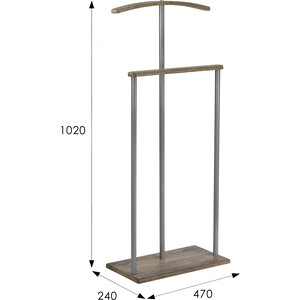 Вешалка костюмная Мебелик Дэви 1 металлик, дуб крымский состаренный (П0005571)