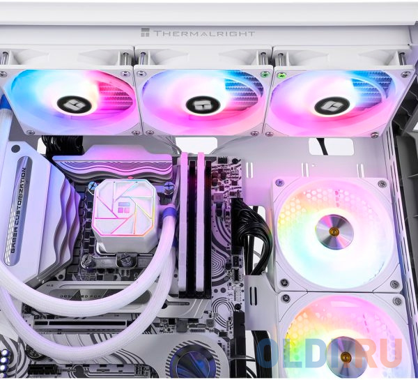 Система жидкостного охлаждения Thermalright Aqua Elite White 360 ARGB V3, радиатор 360 мм, толщина 27 мм, 1550 об/мин, 26 дБА, PWM, белый, ARGB подсве