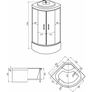 Душевая кабина Erlit Comfort ER35 90х90х215 (ER3509TPF-C3-RUS)