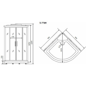 Душевая кабина Timo Lux 90х90х225 стекло прозрачное (T-7709)