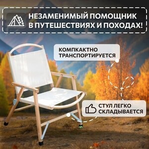 Стул National Tree Company для кемпинга из дерева с подлокотниками (ДКС-3 / WY-5448N)