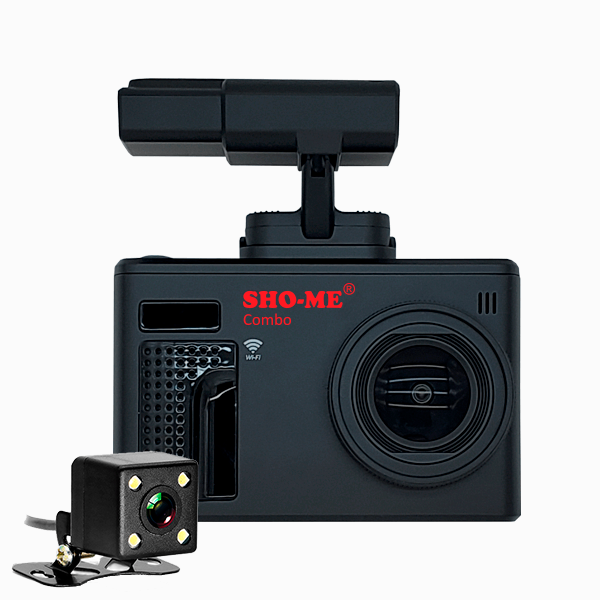 Видеорегистратор Sho-Me Combo Note WiFi DUO, 2 камеры, 1920x1080 30 к/с, 135°, G-сенсор, GPS/ГЛОНАСС, WiFi, радар-детектор, microSD (microSDHC) (1618781)