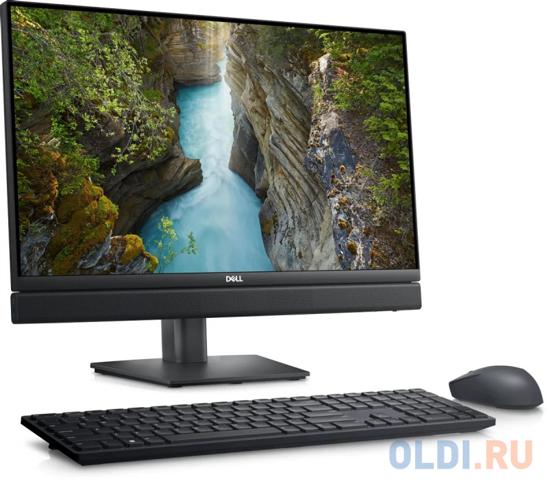 Моноблок Dell Optiplex 7410 23.8" Full HD i5 13500T (1.2) 16Gb SSD256Gb UHDG 770 Linux Ubuntu GbitEth WiFi BT 130W клавиатура мышь Cam черный 192